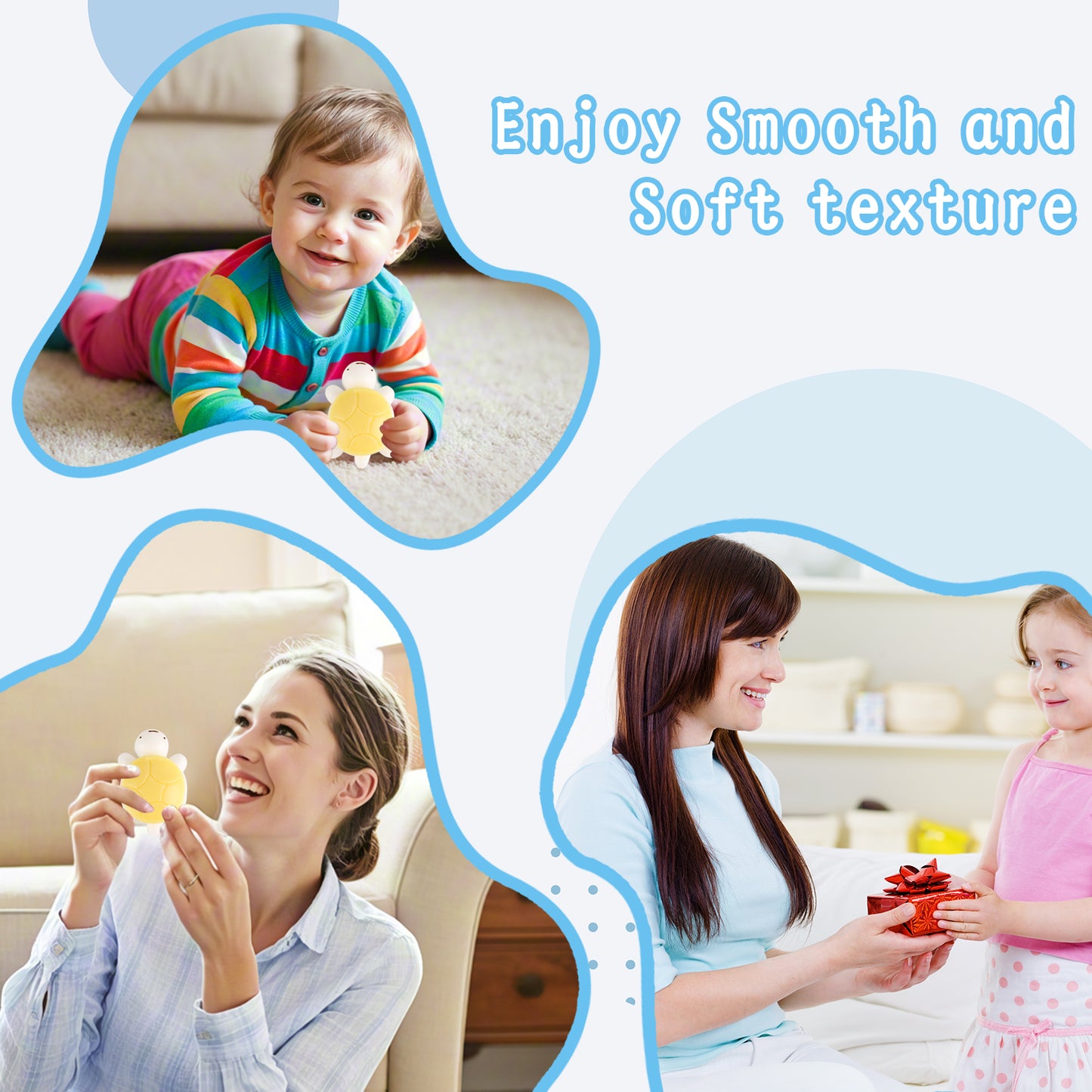 Cute Turtle Squishy Toys for Kids & Adults,Kawaii Animal Stress Relief Fidget Toy,Jumbo Sea Turtle Squeeze TPR Squish Gifts Idea