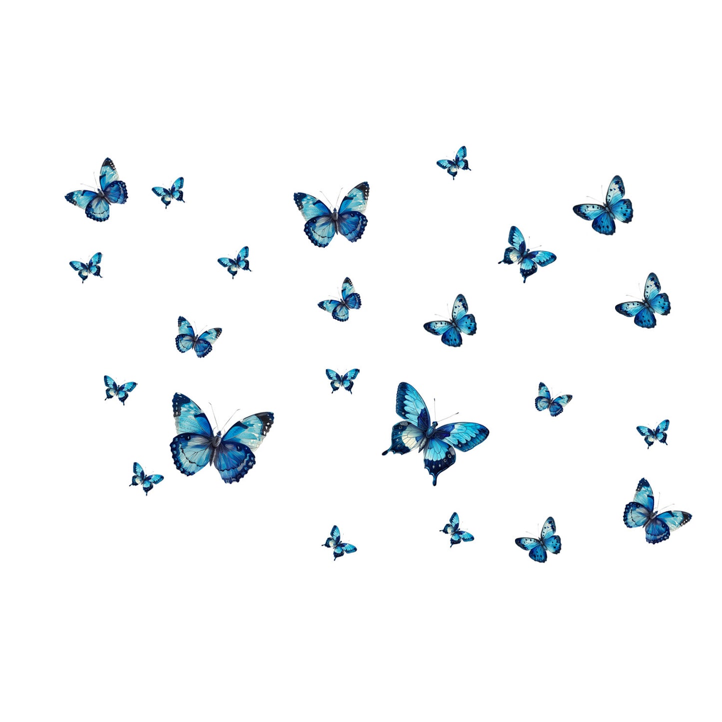 Glow in The Dark 3D Butterfly 24 Pcs 3 Sizes, Luminous Butterfly Stickers for Ceiling or Wall, Glow in The Dark Party Supplies, Removable Luminous Stickers for Kids Babys Nursery (Blue)