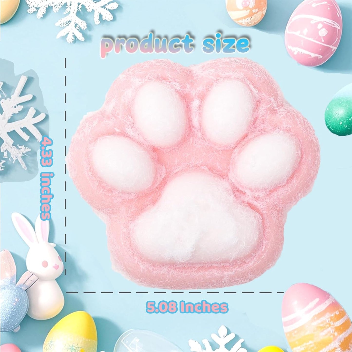 Squishy Cat Paw Squishies Toy, Cute Paw Squeeze Sensory Toys, Jumbo Furry Squishy Animal Relief Stress Ball with PVC Packaging Gifts Fidget Novelty Toy for Kids Adults