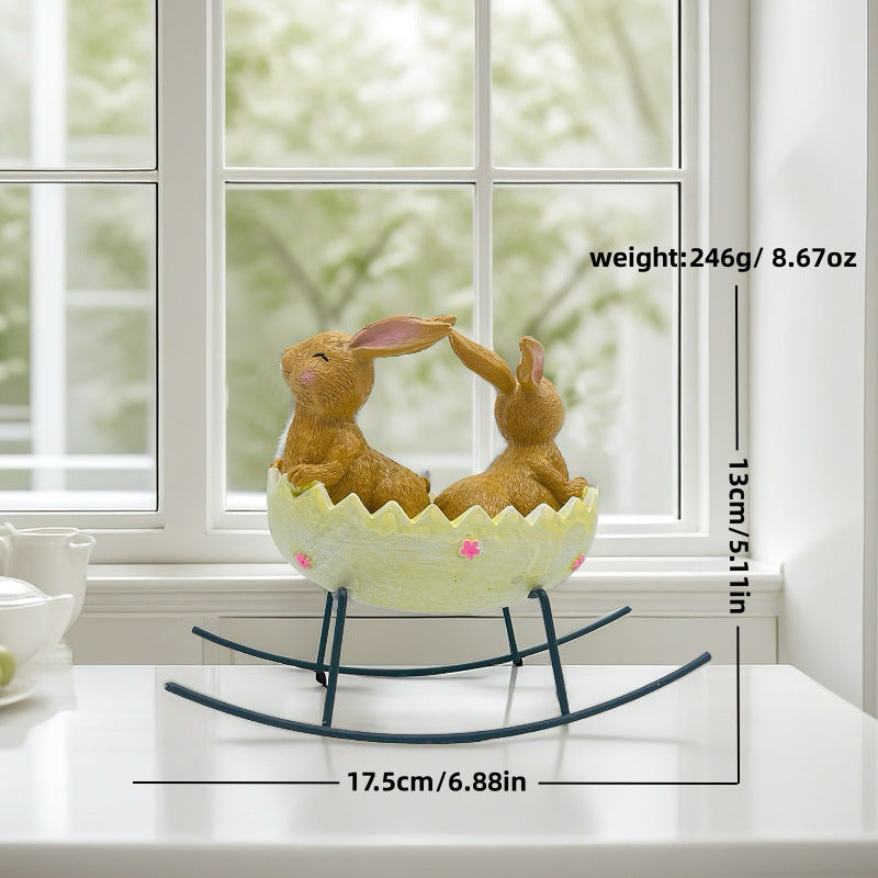 2026 Easter Cradle Rabbit Ornament Creative Home Bath Rabbit Ornament Garden Garden Outdoor Ornament