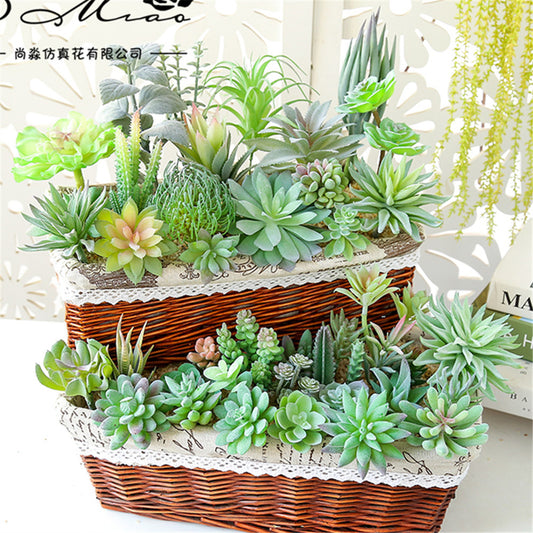 003 Flocking green succulent flower head creative DIY supplies bonsai accessories artificial flower Jinhua directly from the manufacturer