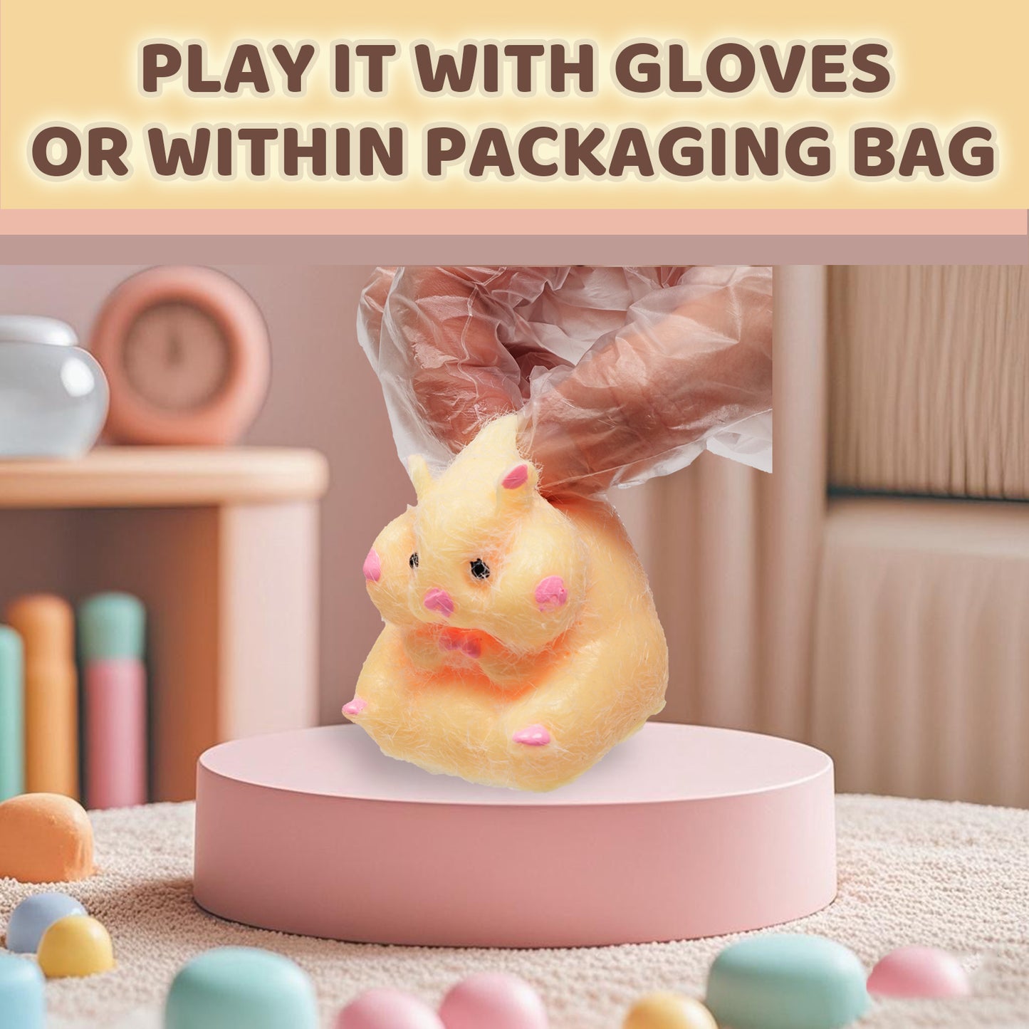 Pethomli 2 Pack Squishy Hamster Squishies Toy, Cute Cheese Hamster Squeeze Sensory Toys, Furry Squishy Animal Relief Stress Ball with PVC Packaging Gifts Fidget Novelty Toy for Kids Adults Yellow
