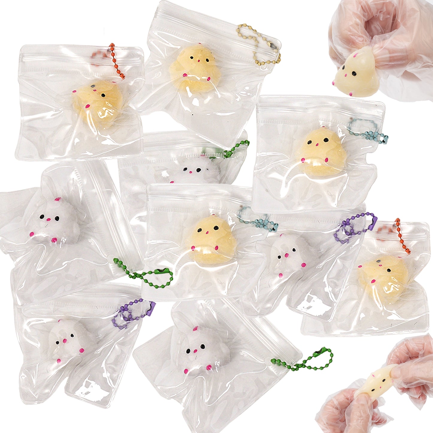 Pethomli 10 Pack Mini Squishy Chicken Squishies Toy, Cute Chicken Squeeze Sensory Toys, Furry Squishy Animal Relief Stress Ball with PVC Packaging Gifts Fidget Novelty Toy for Kids Adults Yellow