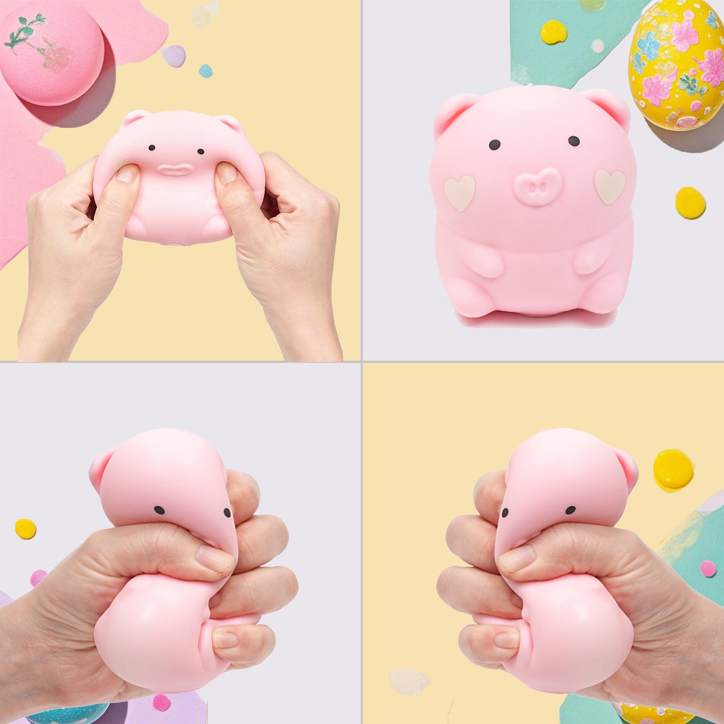 Pethomli Jumbo Pig Squishies Toys, Stress Relief Piggy Toy Stretchy Animal Ball Squeeze Toys, Large Funny Animal Novelty Toy for Kids Adults
