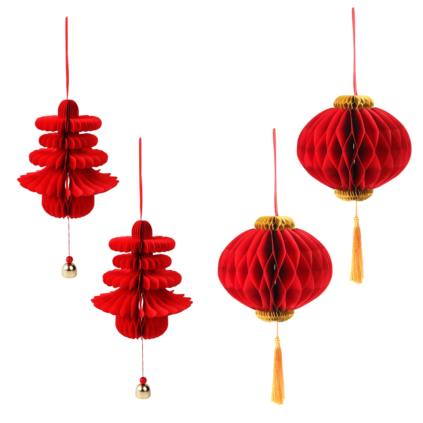 4 Pcs 7.08 Inches Chinese Red Paper Lanterns Chun Festival Decorations for Chinese Lunar New Year,Wedding Party Hanging Home Restaurant Ornaments