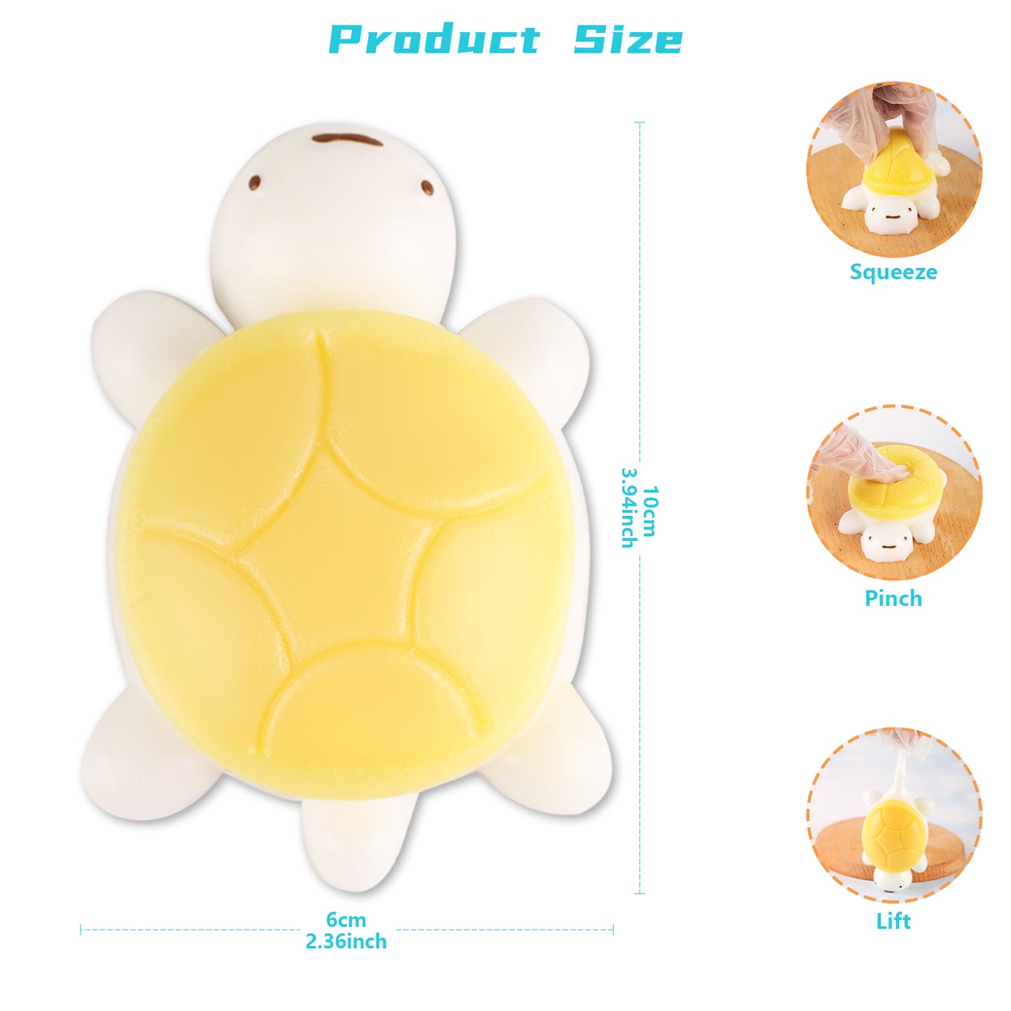 Cute Turtle Squishy Toys for Kids & Adults,Kawaii Animal Stress Relief Fidget Toy,Jumbo Sea Turtle Squeeze TPR Squish Gifts Idea