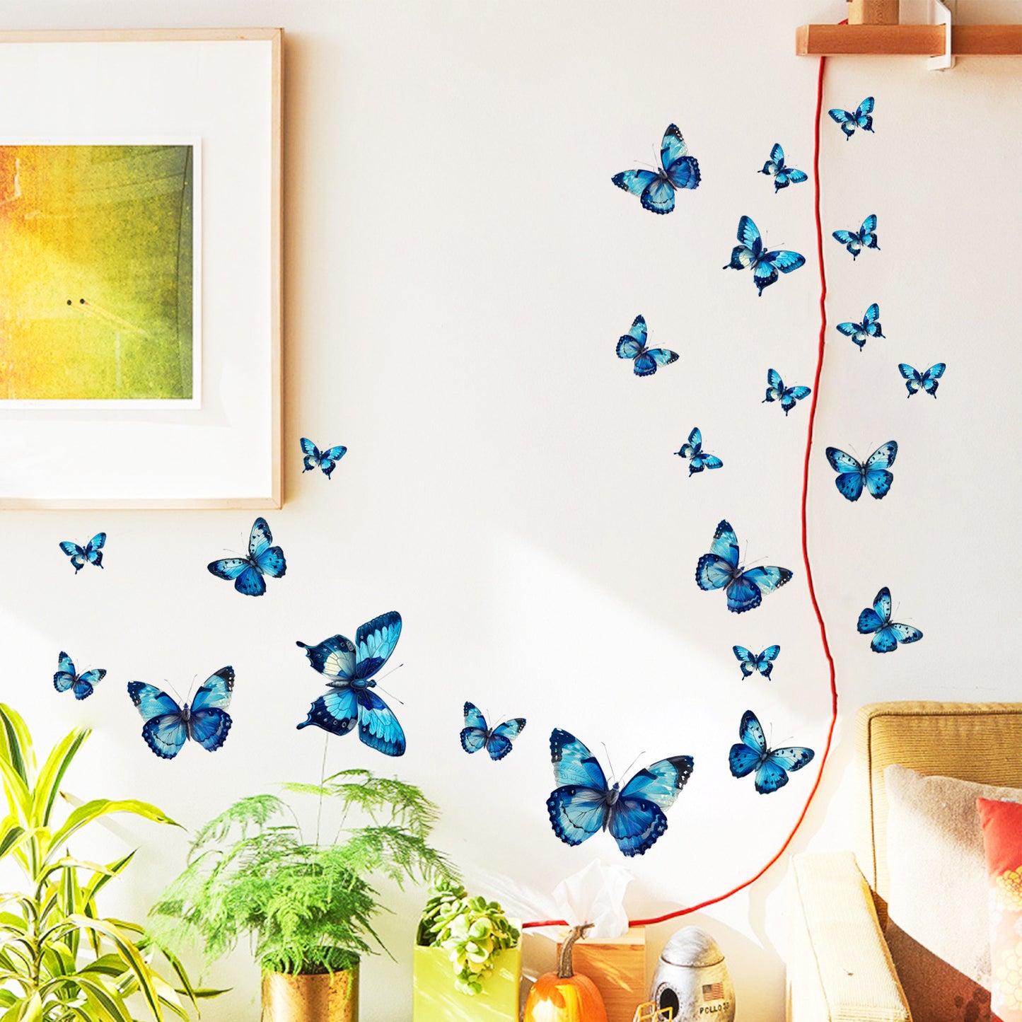 Glow in The Dark 3D Butterfly 24 Pcs 3 Sizes, Luminous Butterfly Stickers for Ceiling or Wall, Glow in The Dark Party Supplies, Removable Luminous Stickers for Kids Babys Nursery (Blue)