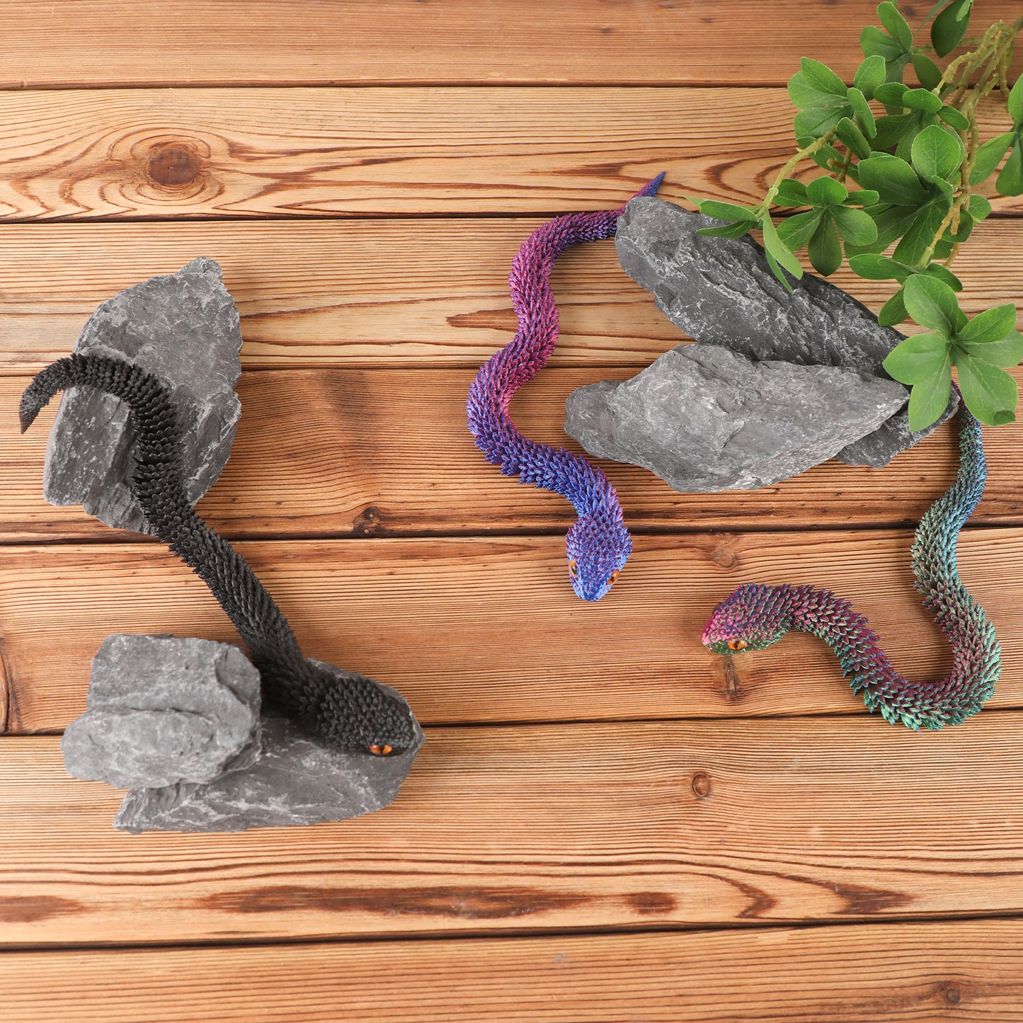3Pcs 3D Printed Snake Animal Toys,11.8" Realistic Black Snakes Articulated Flexible Fidget Toys,3D Printed Scary Snake Animal Figure Toy for Home,Officec,Desk Decor（复制）