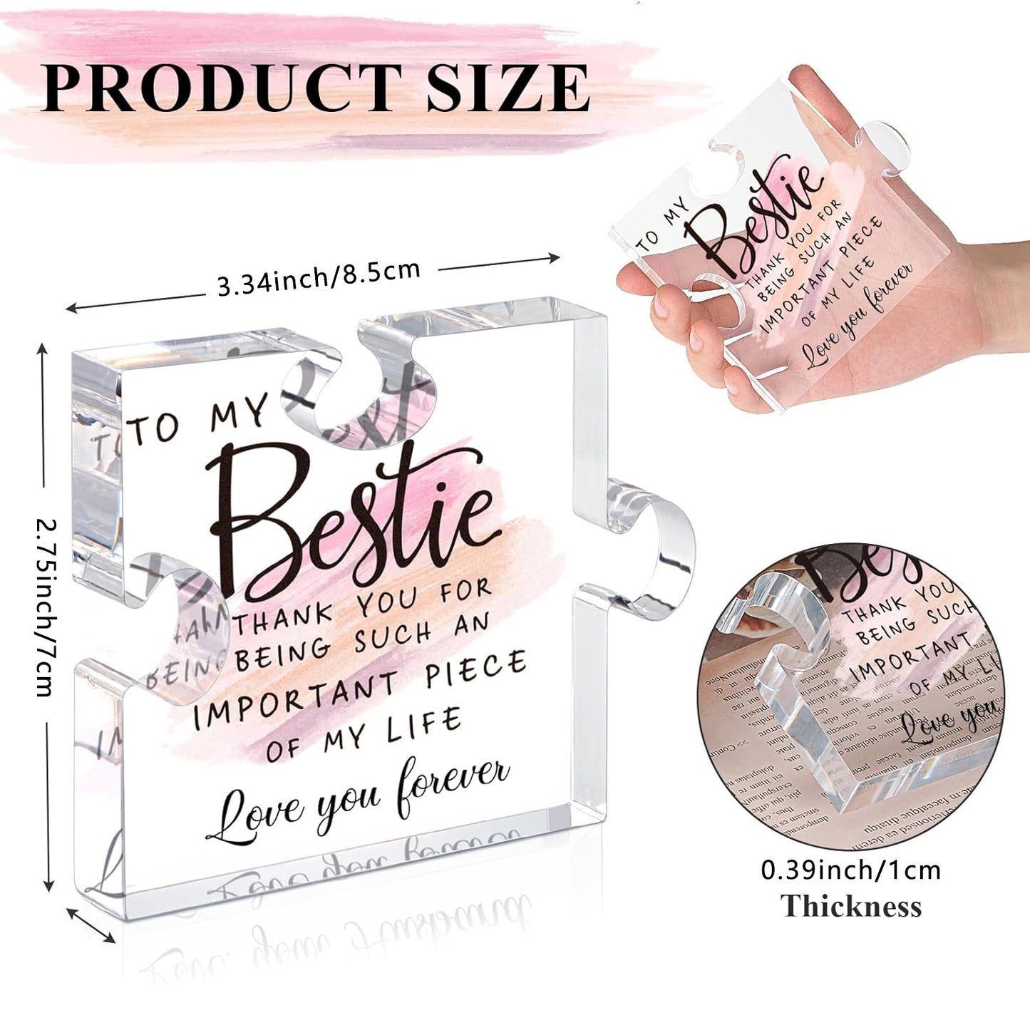 Thank You Gifts,Thank You Gifts For Womem,Best Friend Gift,Employee Appreciation Gifts,You are Spec-tacular Thank You For Being Sign Acrylic Puzzle Plaque Gift For Coworker Women Friend