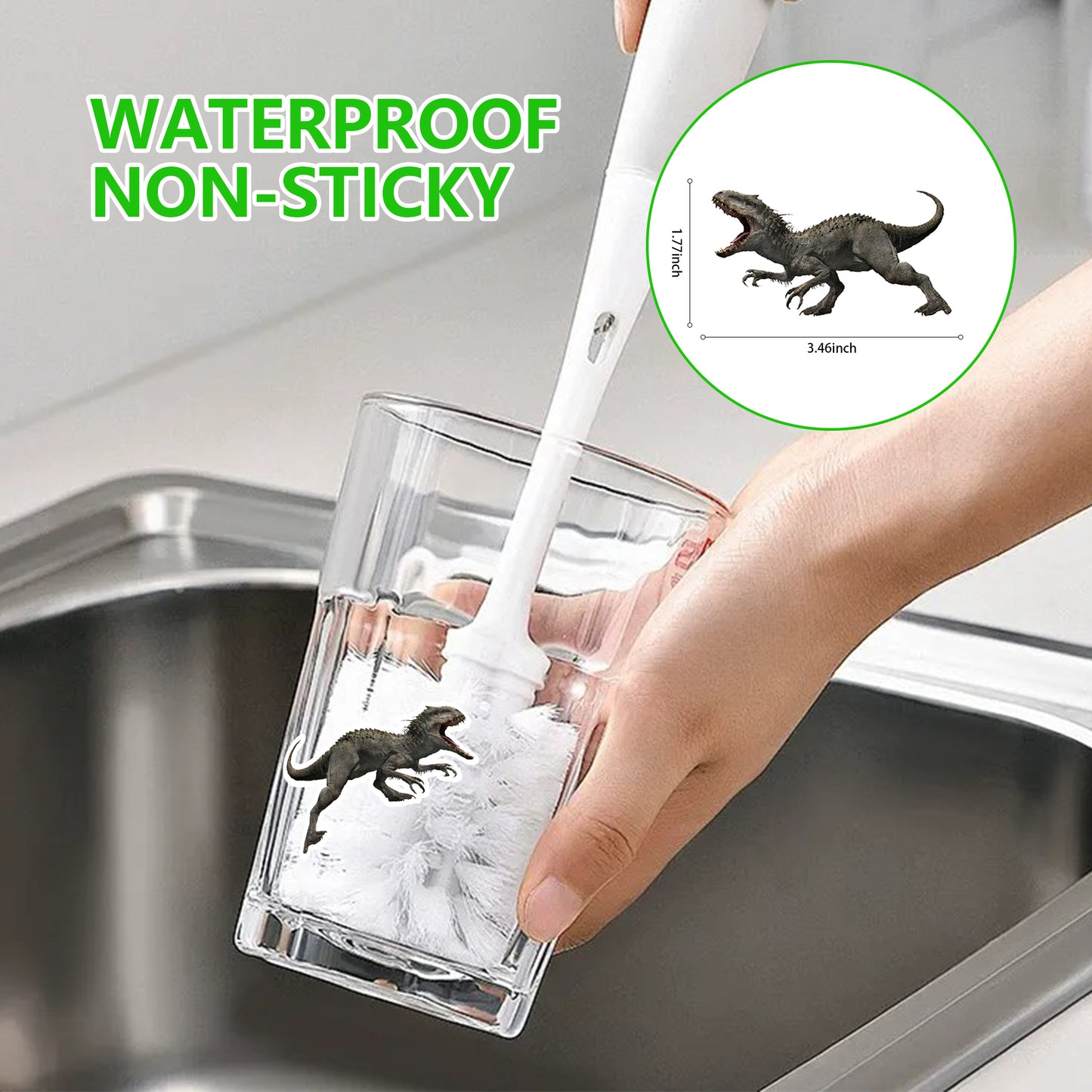 Dinosaur Stickers 200Pcs Tyrannosaurus rex Sticker for Teens,Waterproof Animal Sticker Decoration for Dinosaur Theme Party,Vinyl Allosaurus Stick Set Basket Socks Crafts Stuffers