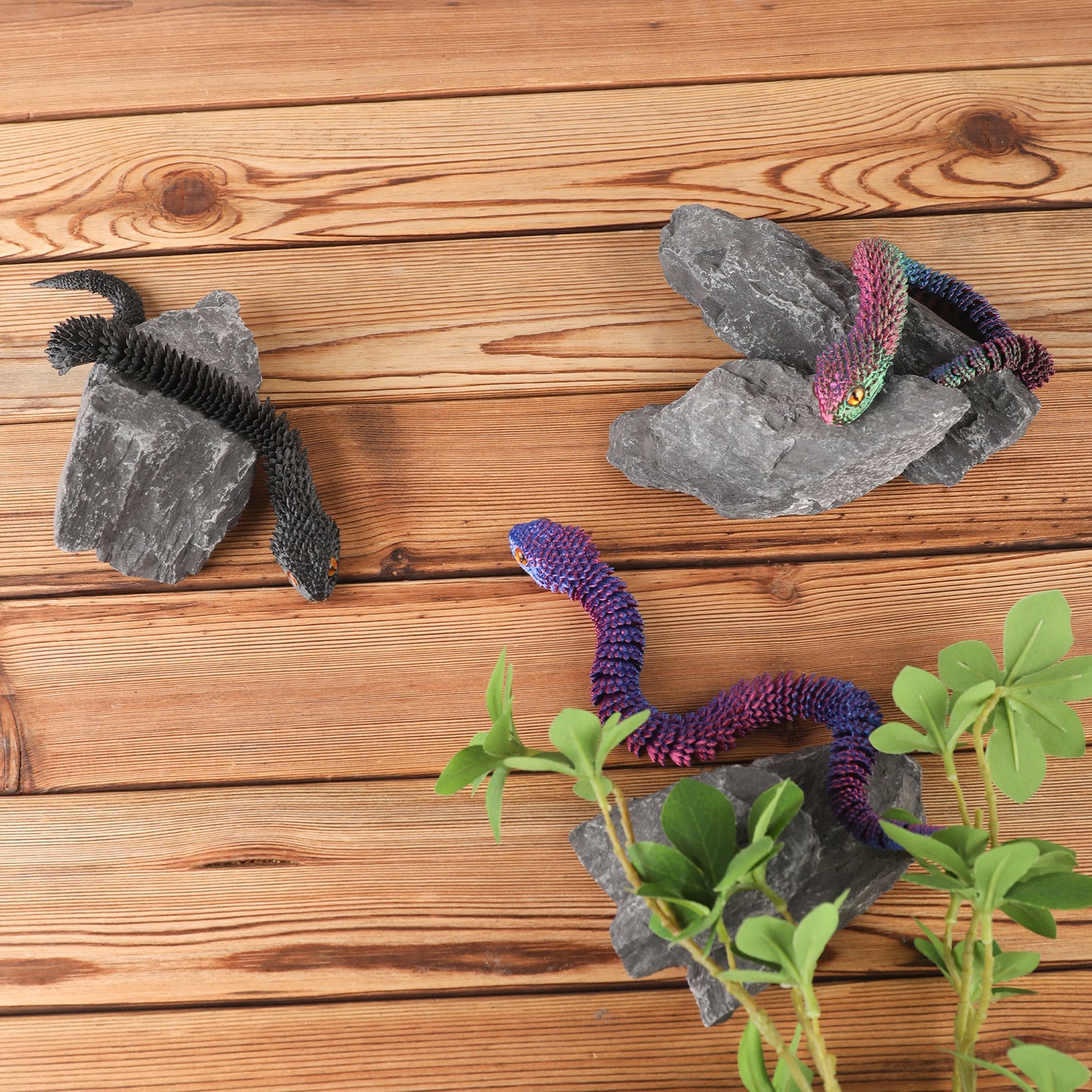 3Pcs 3D Printed Snake Animal Toys,11.8" Realistic Black Snakes Articulated Flexible Fidget Toys,3D Printed Scary Snake Animal Figure Toy for Home,Officec,Desk Decor（复制）