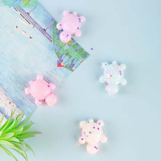 4Pcs Cute Turtle Squishy Toys for Kids,Kawaii Animal Stress Relief Fidget Toy,Small Sea Turtle Squeeze Animal Squish Gifts for Adults and Children