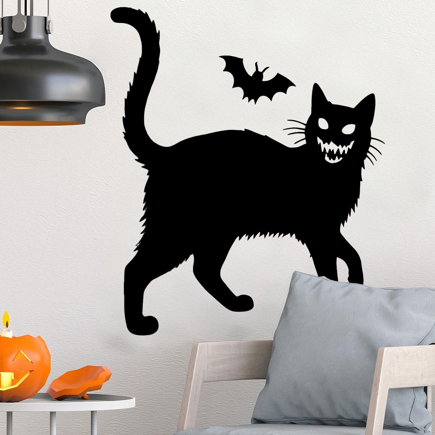Black Cat Wall Sticker for Door Decor Peel and Stick Black Cat Wall Decal Removable Cute Pet Art Vinyl Stickers for Doors Bathroom Kids Room Bedroom Wall Decor