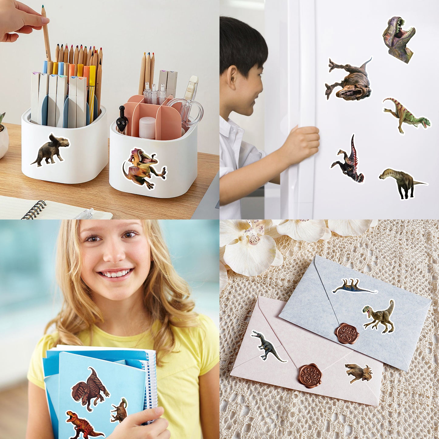 Dinosaur Stickers 200Pcs Tyrannosaurus rex Sticker for Teens,Waterproof Animal Sticker Decoration for Dinosaur Theme Party,Vinyl Allosaurus Stick Set Basket Socks Crafts Stuffers