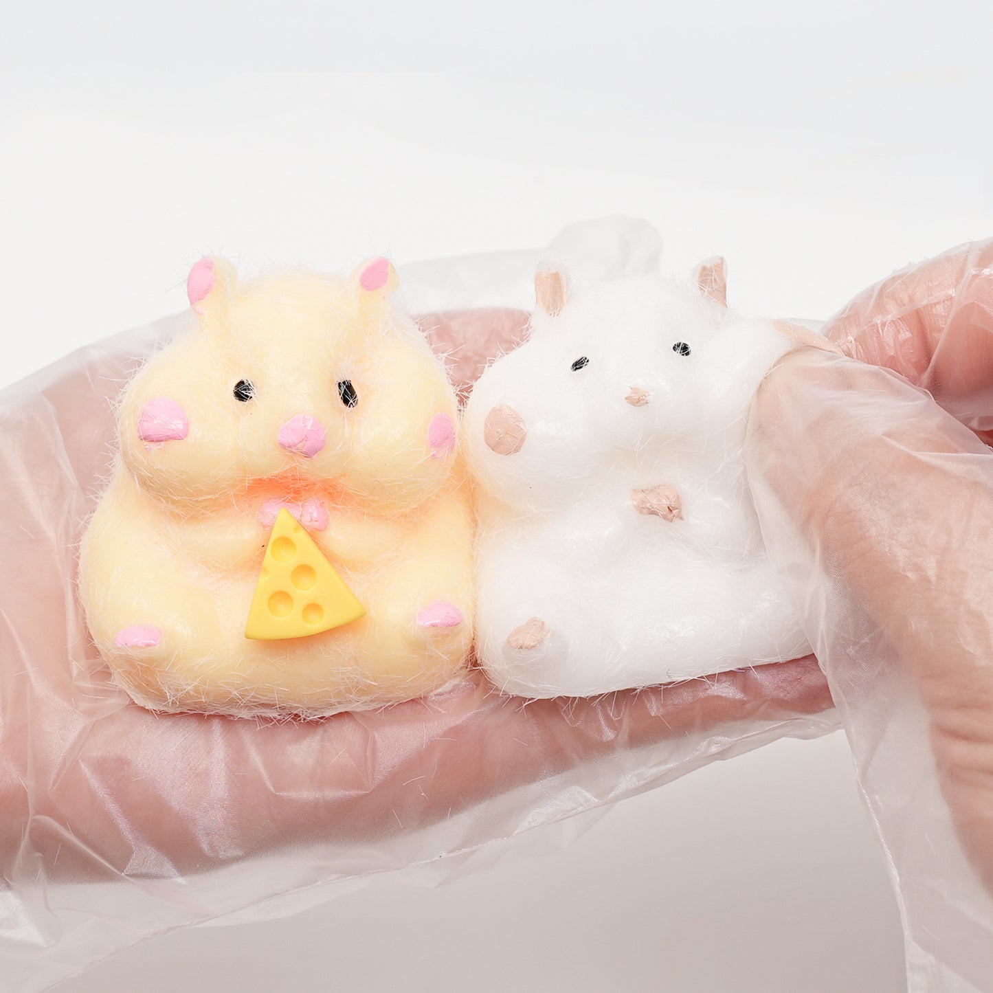 Pethomli 2 Pack Squishy Hamster Squishies Toy, Cute Cheese Hamster Squeeze Sensory Toys, Furry Squishy Animal Relief Stress Ball with PVC Packaging Gifts Fidget Novelty Toy for Kids Adults Yellow