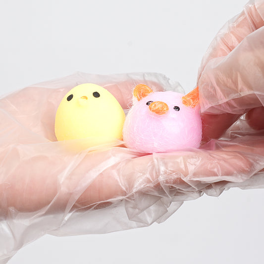 Pethomli 10 Pack Mini Squishy Chicken Piggie Squishies Toy, Cute Pig Squeeze Sensory Toys, Furry Squishy Animal Relief Stress Ball with PVC Packaging Gifts Fidget Novelty Toy for Kids Adults