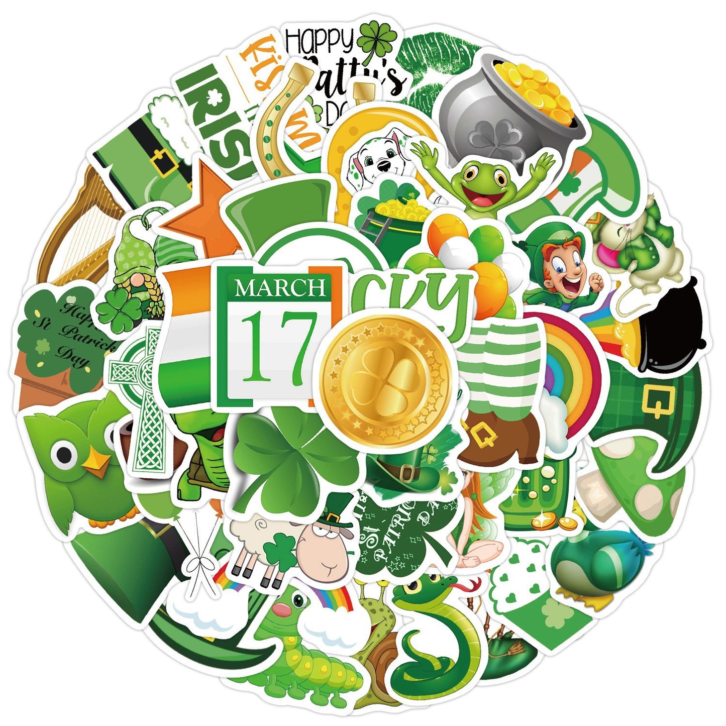 50 Sheets Saint Patel Festival Graffiti Stickers Skateboard Luggage Decorative Stickers Waterproof Creative Holiday Stickers Wholesale