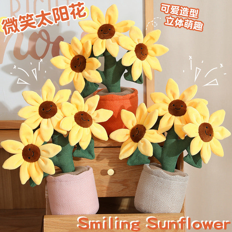 Cross-border simulation plant fun potted plant table with doll plush toy children's doll indoor ornament decoration mini