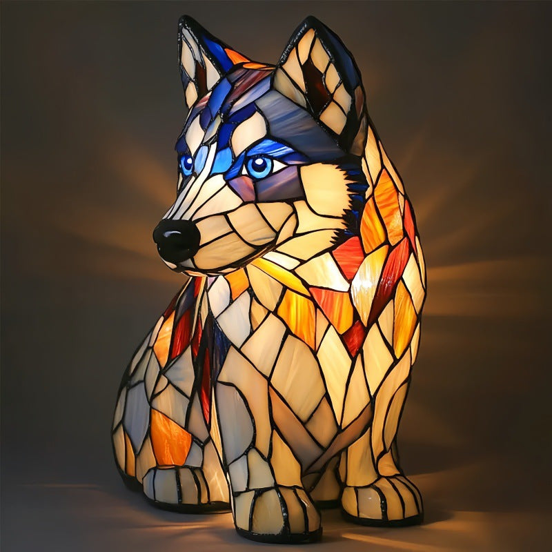 2026 new dog series resin ornament LED night light art animal statue creative home desktop decoration