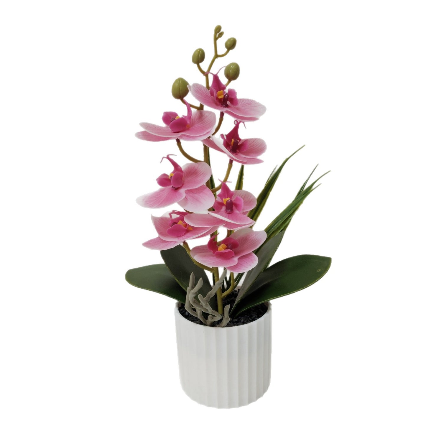 Simulated Phalaenopsis potted plants with seven flowers and four flowers, New Year's Eve flowers housewarming gifts, placed in the living room, light luxury home furnishing hotel