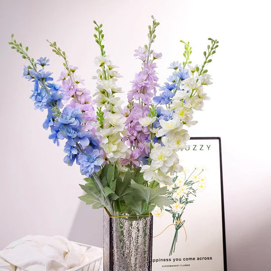 Simulation flower delphinium grass 2 forks flocking big delphinium hyacinth, home decoration wedding photography props fake flower wholesale