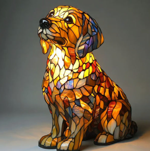 2026 new dog series resin ornament LED night light art animal statue creative home desktop decoration