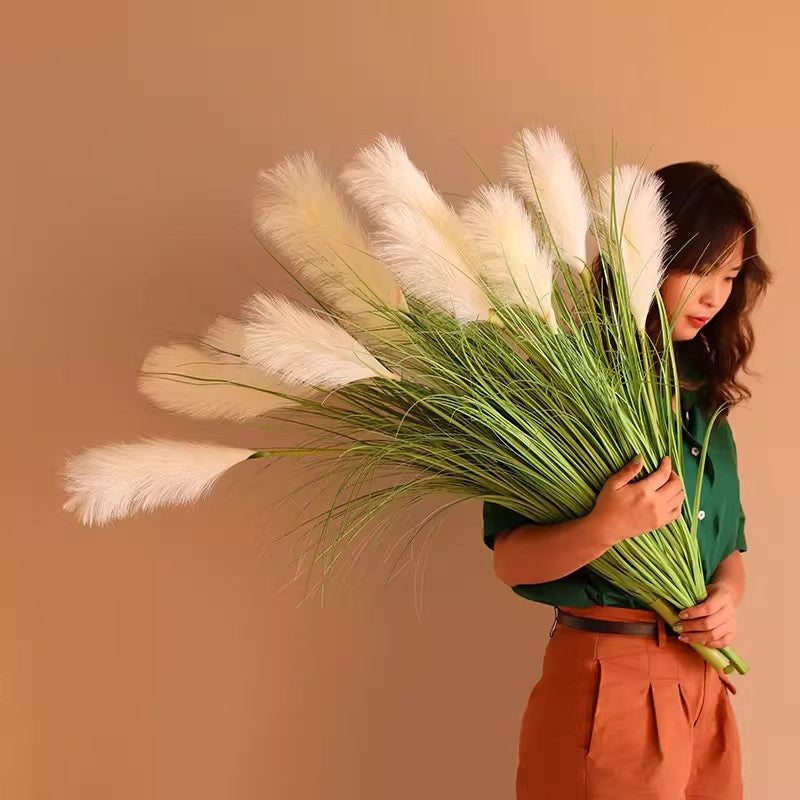 High-branched reed simulated flower handle bundle prop decoration Nordic interior decoration simulated flower simulated reed dog tail grass