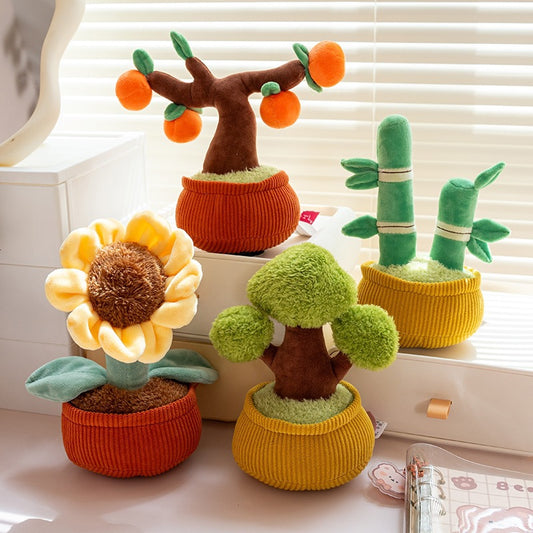 New simulation fragrance plush doll potted persimmon sunflower fortune tree doll creative decoration grab machine doll