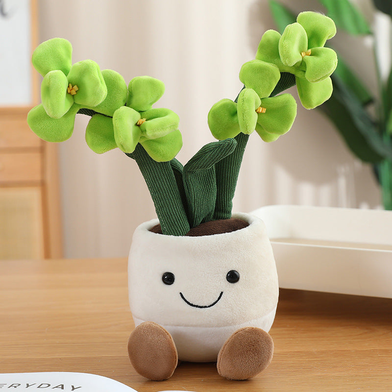 Cross-border simulation plant fun potted plant table with doll plush toy children's doll indoor ornament decoration mini