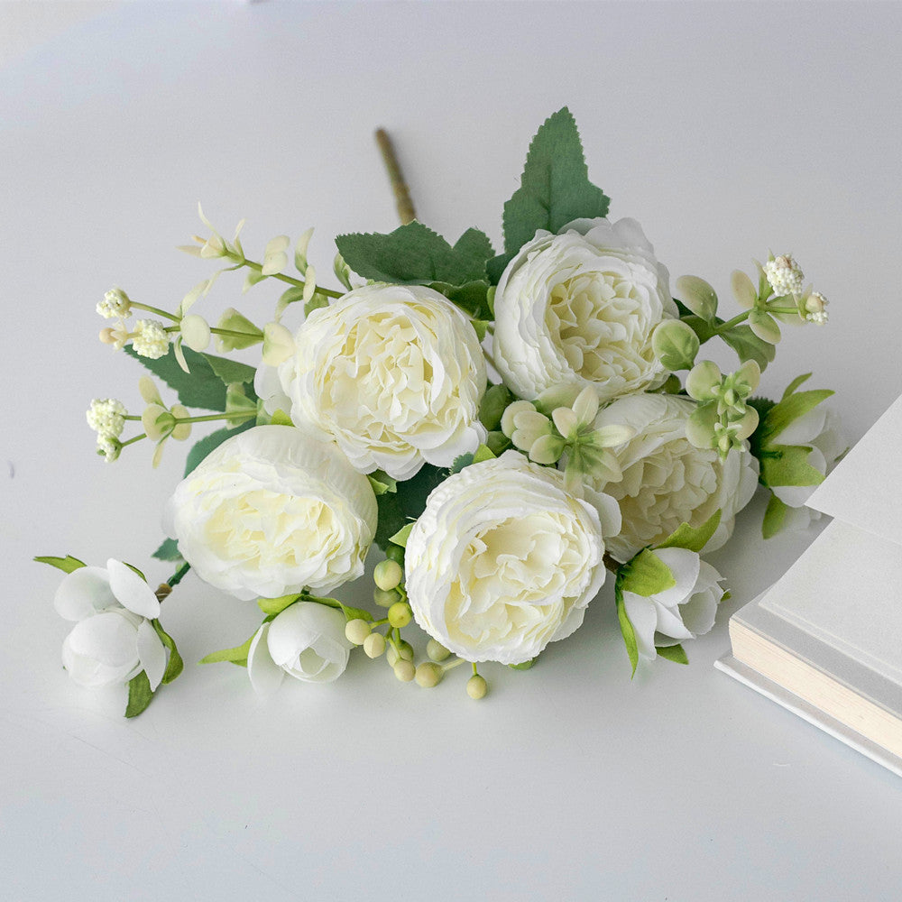 artificial flower bouquet 7-pronged simulated flower Peony bouquet Plastic flower, daisy flower Silk flower Dried flower Home decoration