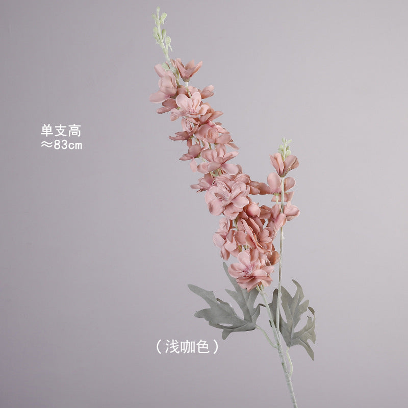 Simulation flower delphinium grass 2 forks flocking big delphinium hyacinth, home decoration wedding photography props fake flower wholesale