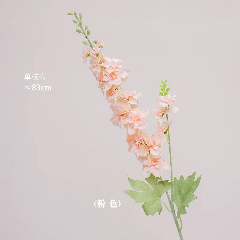 Simulation flower delphinium grass 2 forks flocking big delphinium hyacinth, home decoration wedding photography props fake flower wholesale
