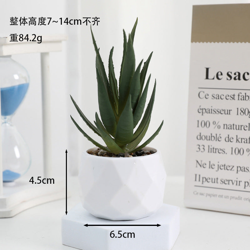 Simulated succulent potted plants wholesale, fake succulent plants with pot mixed batch factory direct sales office green plant ornament
