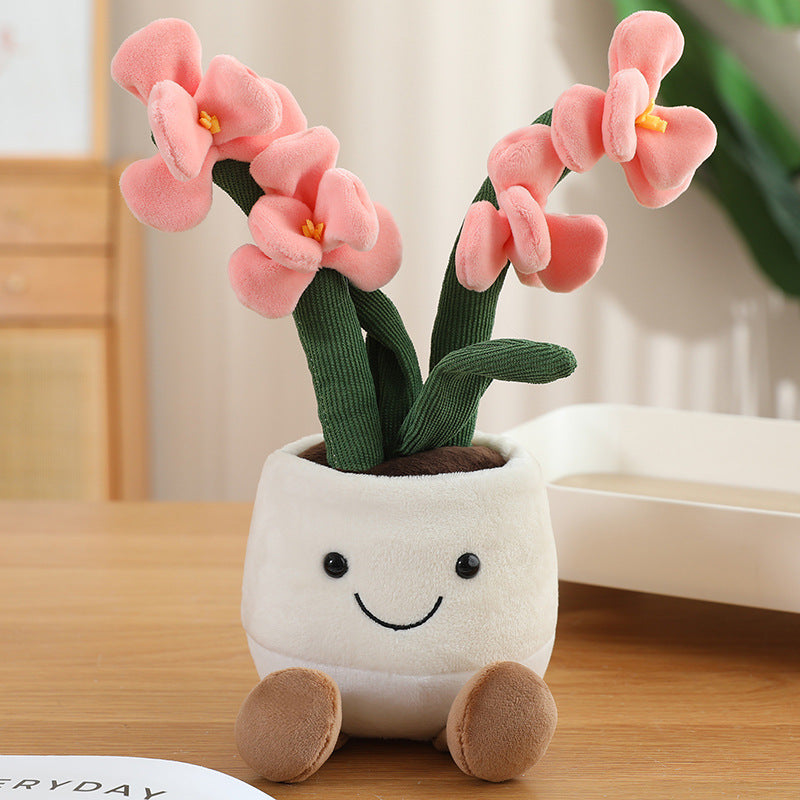 Cross-border simulation plant fun potted plant table with doll plush toy children's doll indoor ornament decoration mini
