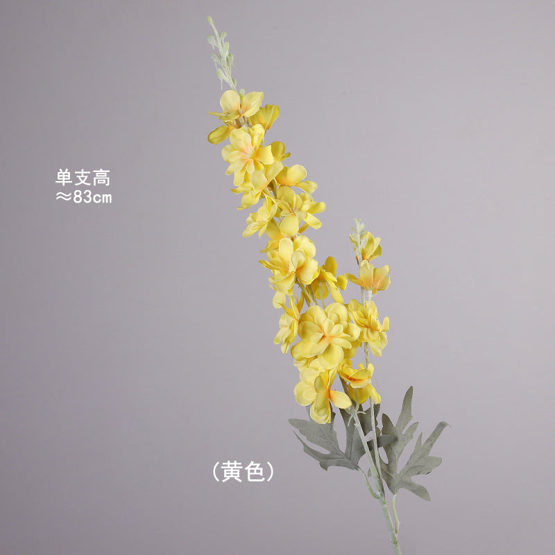 Simulation flower delphinium grass 2 forks flocking big delphinium hyacinth, home decoration wedding photography props fake flower wholesale