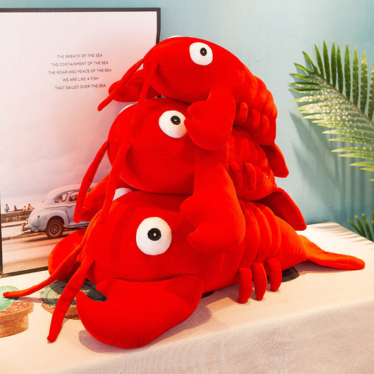 Simulated Lobster Doll Plush Toy Crayfish Pillow Ragdoll Ocean Doll Creative Birthday Gift for Men and Women