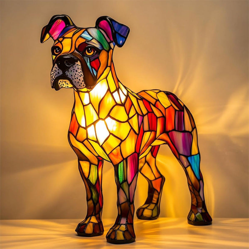 2026 new dog series resin ornament LED night light art animal statue creative home desktop decoration