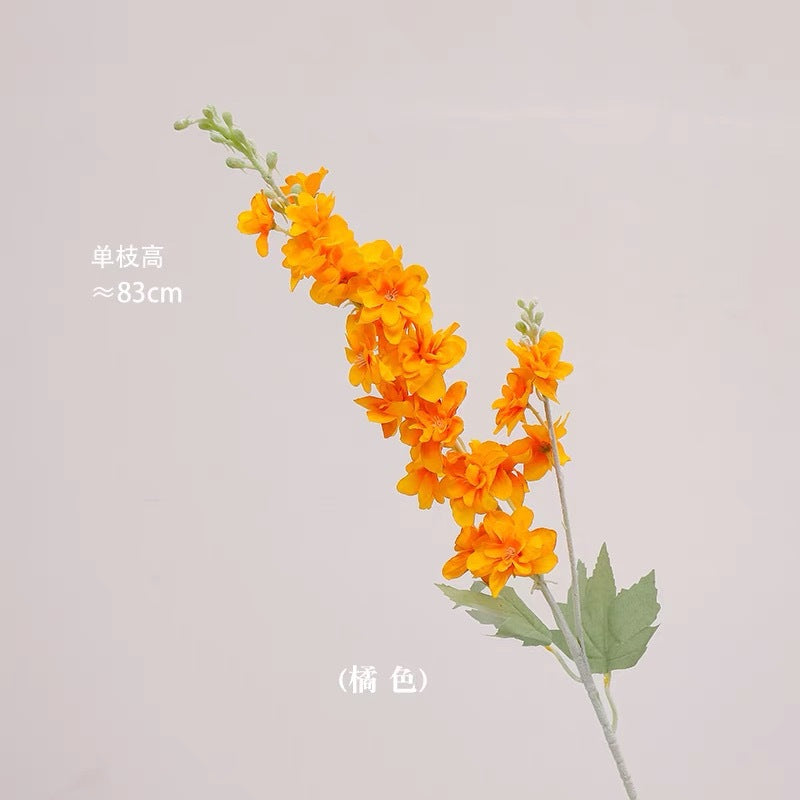 Simulation flower delphinium grass 2 forks flocking big delphinium hyacinth, home decoration wedding photography props fake flower wholesale