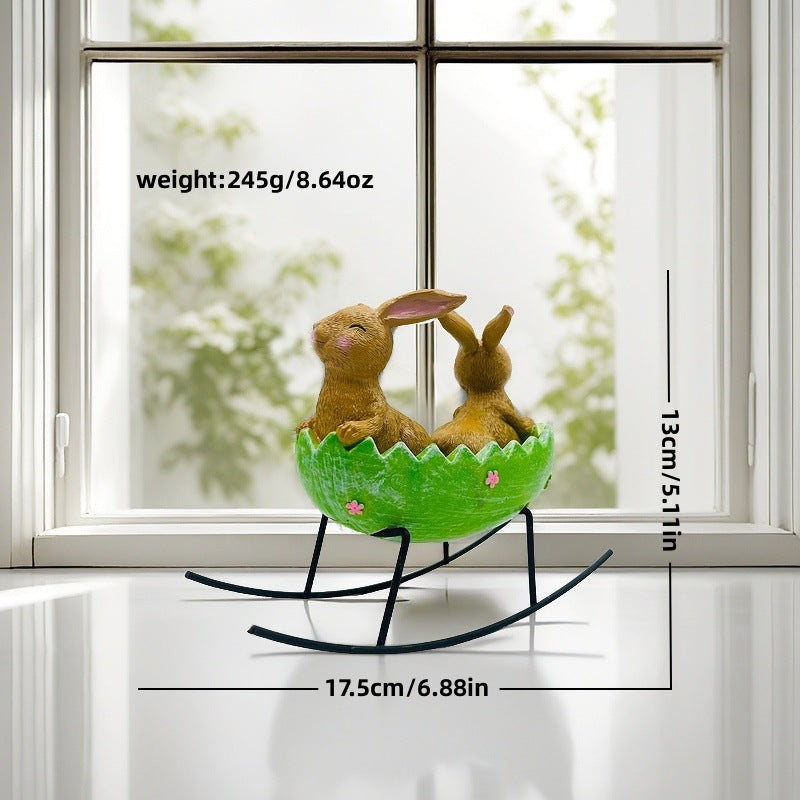 2026 Easter Cradle Rabbit Ornament Creative Home Bath Rabbit Ornament Garden Garden Outdoor Ornament