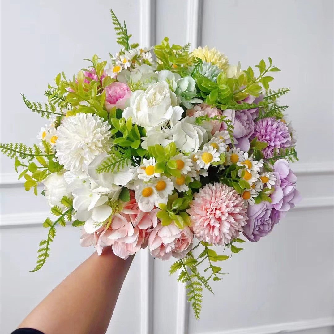 artificial flower bouquet 7-pronged simulated flower Peony bouquet Plastic flower, daisy flower Silk flower Dried flower Home decoration