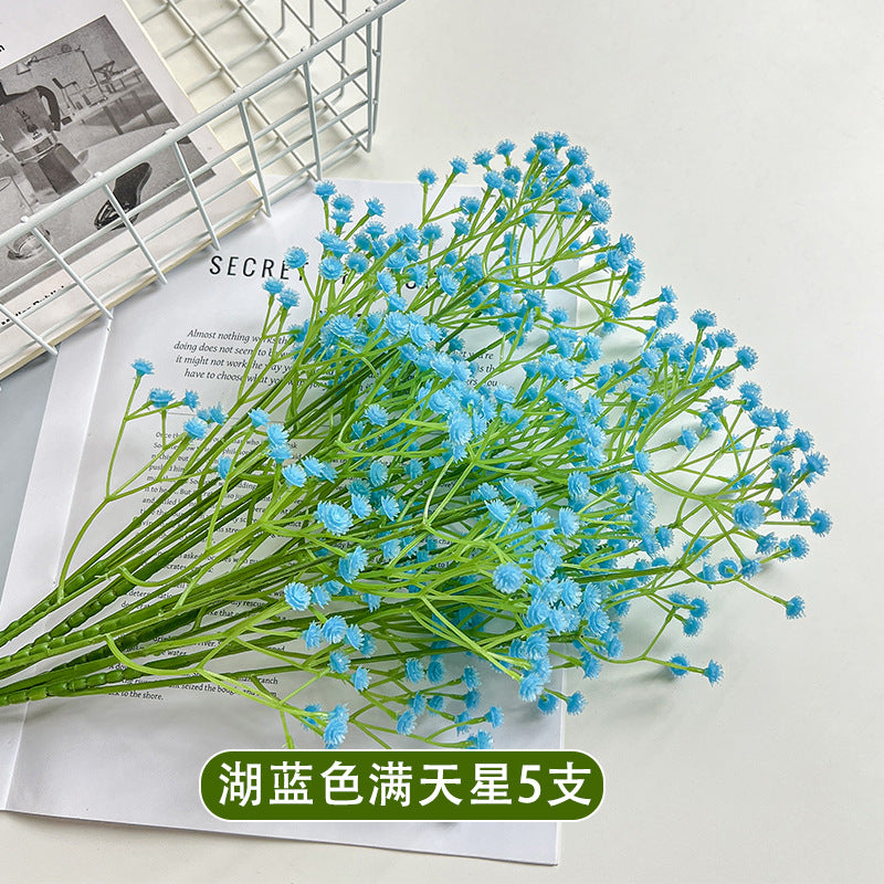 Single Baby Breath Artificial flower fake flower wedding decoration hand-held bouquet hand-matched soft glue plastic flower wholesale