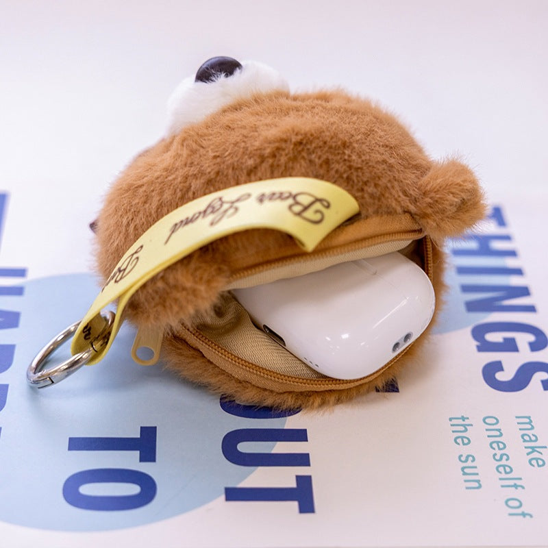 Cute little penguin doll pendant headphone bag coin purse plush toy girl bag charm doll