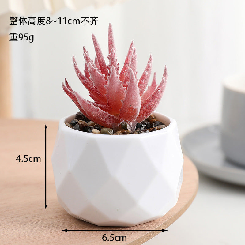 Simulated succulent potted plants wholesale, fake succulent plants with pot mixed batch factory direct sales office green plant ornament