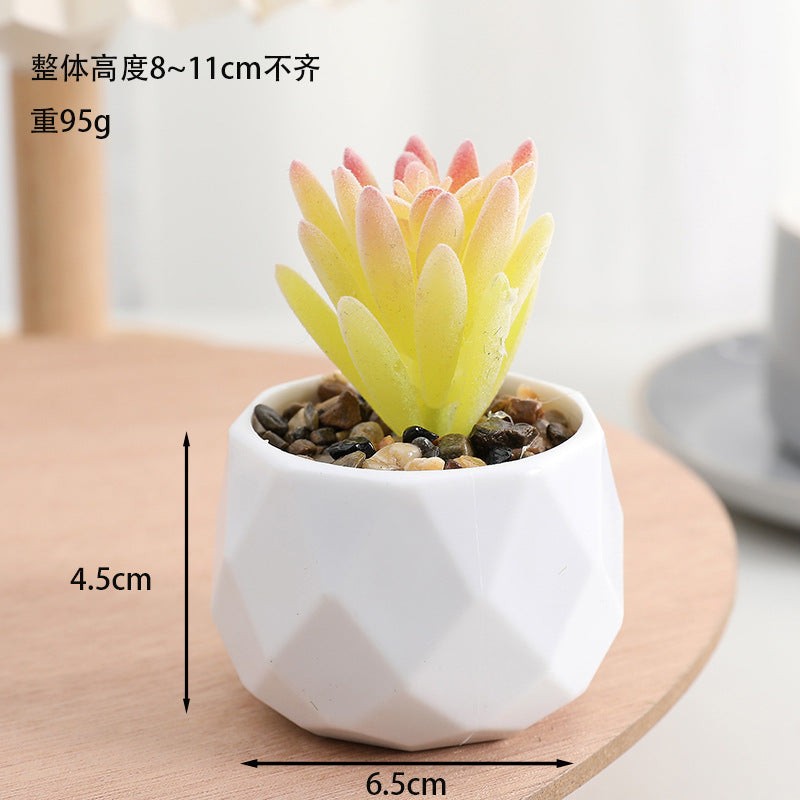 Simulated succulent potted plants wholesale, fake succulent plants with pot mixed batch factory direct sales office green plant ornament