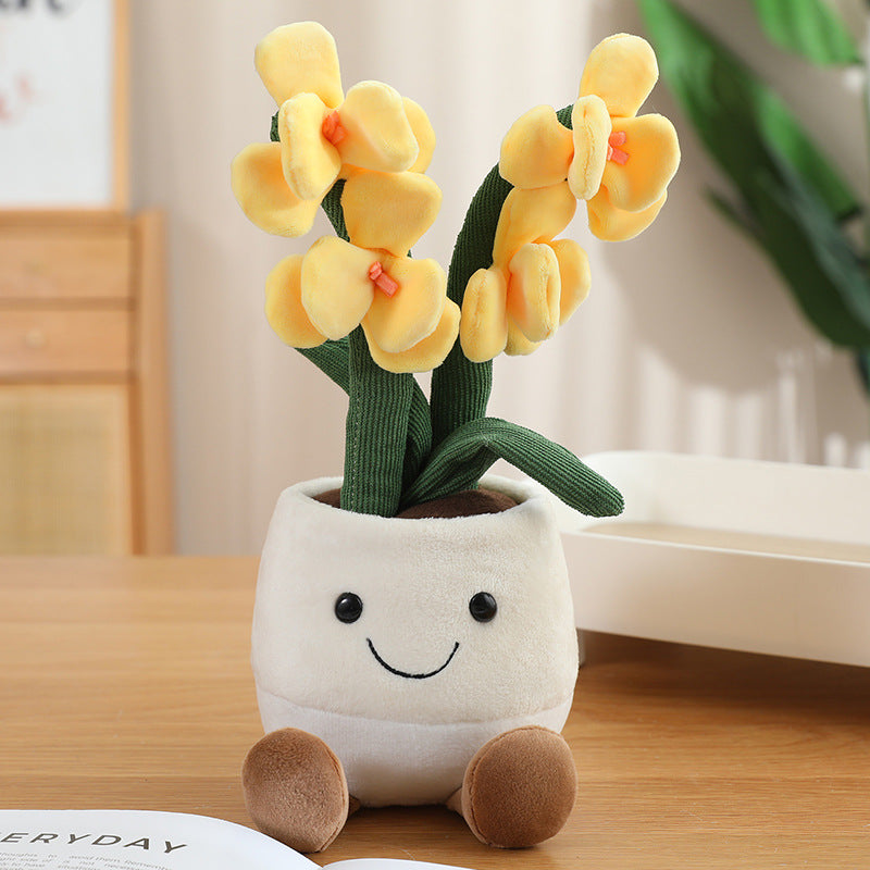Cross-border simulation plant fun potted plant table with doll plush toy children's doll indoor ornament decoration mini