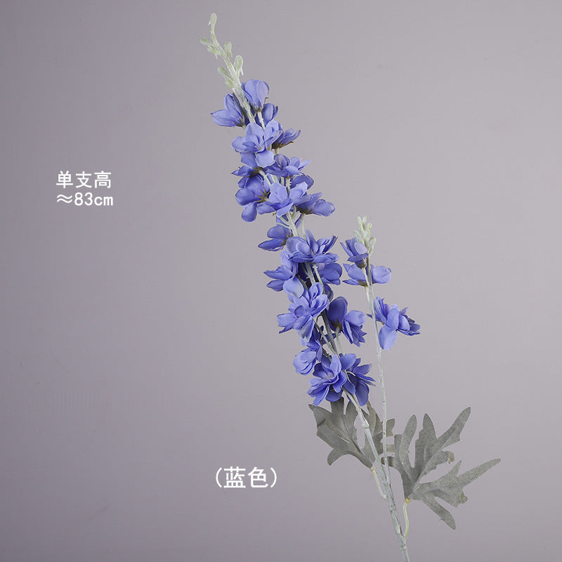 Simulation flower delphinium grass 2 forks flocking big delphinium hyacinth, home decoration wedding photography props fake flower wholesale