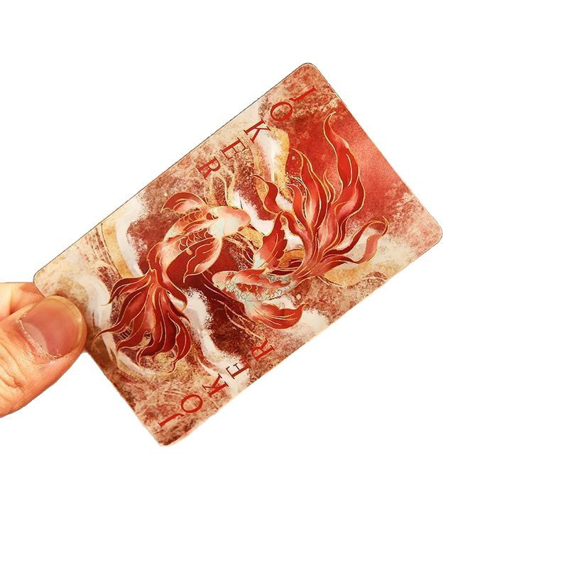 Playing cards, ancient style, Chinese style, good luck, koi playing cards, national style, home games, entertainment, egg playing card collection