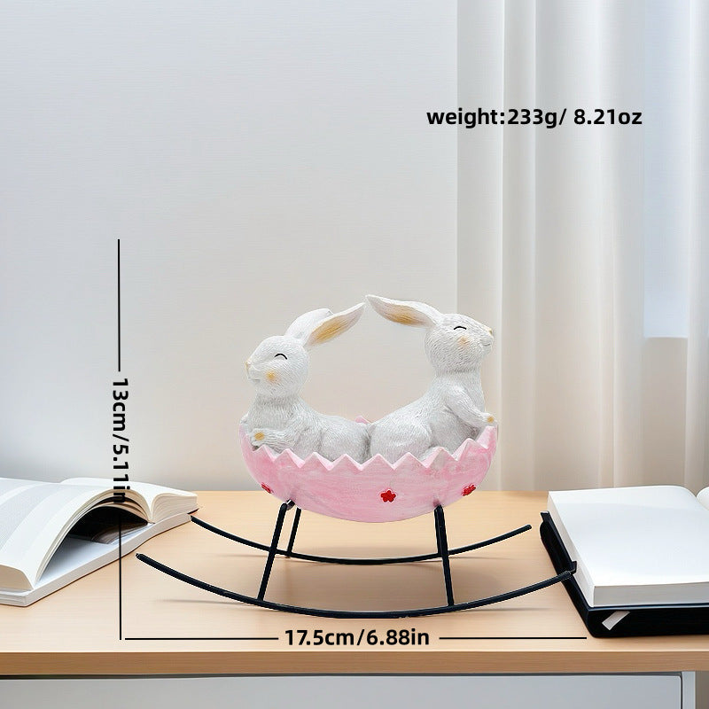 2026 Easter Cradle Rabbit Ornament Creative Home Bath Rabbit Ornament Garden Garden Outdoor Ornament