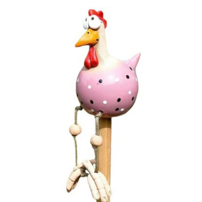 2026 big-eyed hanging-footed chicken spring breath fence resin ornament garden courtyard long-footed chicken ornament wholesale