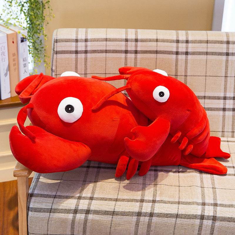 Simulated Lobster Doll Plush Toy Crayfish Pillow Ragdoll Ocean Doll Creative Birthday Gift for Men and Women